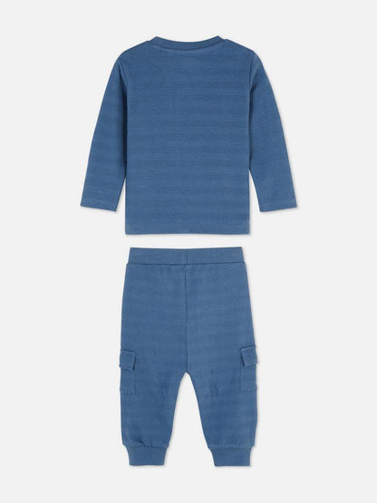Baby Boys’ Blue Long Sleeve Top & Bottom Set