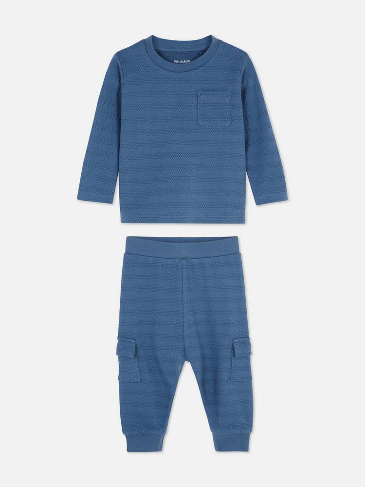Baby Boys’ Blue Long Sleeve Top & Bottom Set