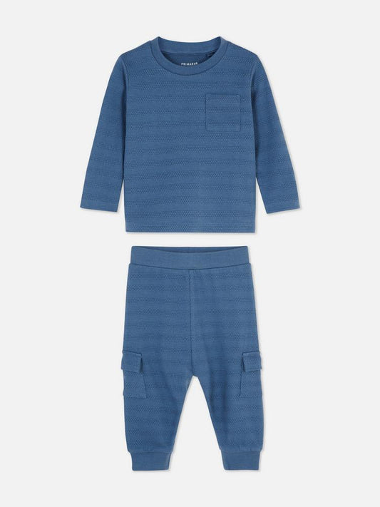 Baby Boys’ Blue Long Sleeve Top & Bottom Set
