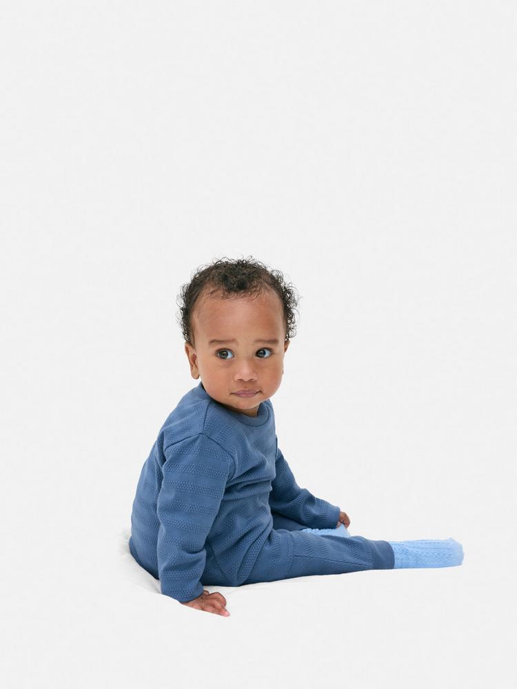 Baby Boys’ Blue Long Sleeve Top & Bottom Set