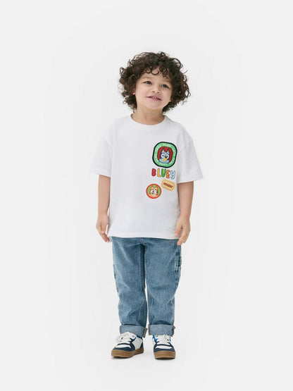 Bluey Boys’ White Cartoon Print T-Shirt