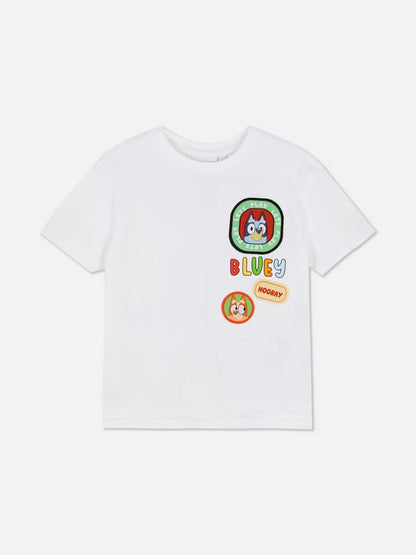 Bluey Boys’ White Cartoon Print T-Shirt