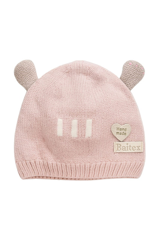 Baitex Baby Knitted Beanie Hat – Pink with Ears