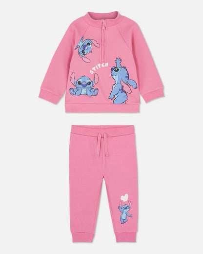 Disney Stitch Pink Kids Sweatshirt & Jogger Set