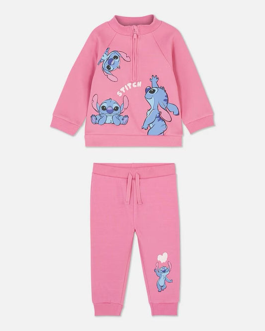Disney Stitch Pink Kids Sweatshirt & Jogger Set