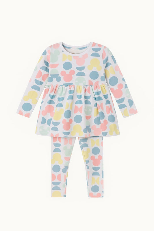 Frock - Leggings white mickey Set