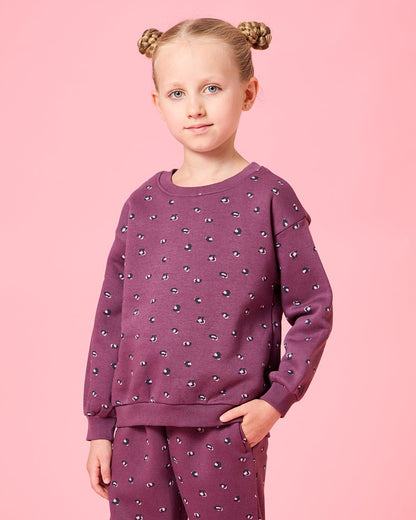 Maroon Printed Fleece Co-ord Set