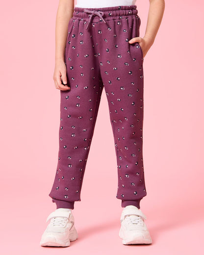 Maroon Printed Fleece Co-ord Set