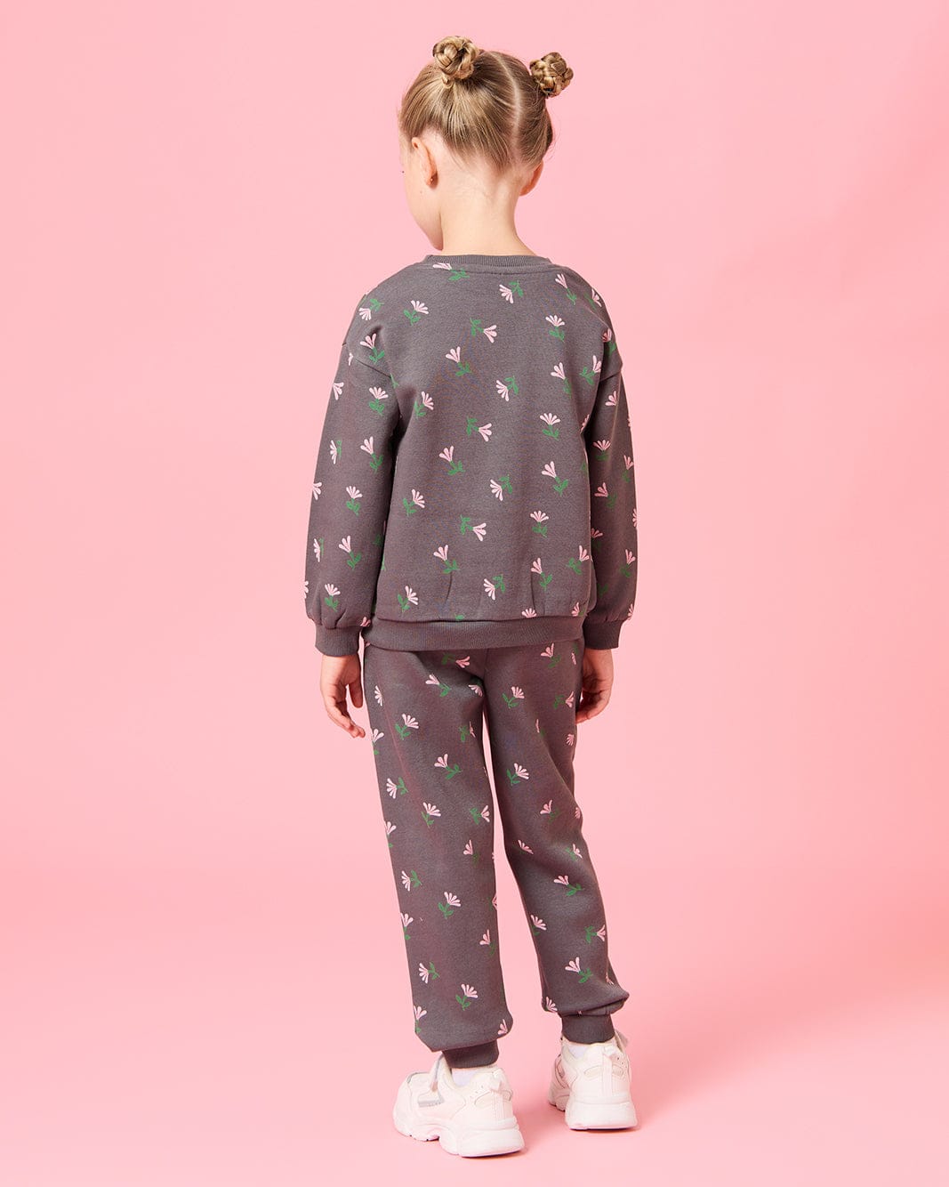 Grey Floral Fleece Co-ord Set