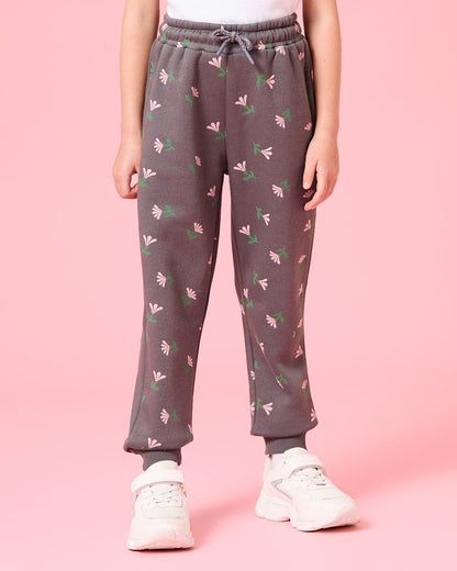 Grey Floral Fleece Co-ord Set