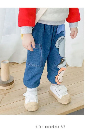 Animal Print Denim Jeans for Boys & Girls