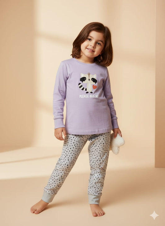 Purple “Please Hug Me” Nightwear Set