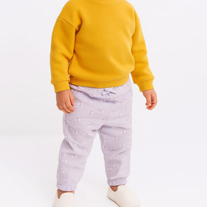 Lilac Butterfly Print Cotton Pants