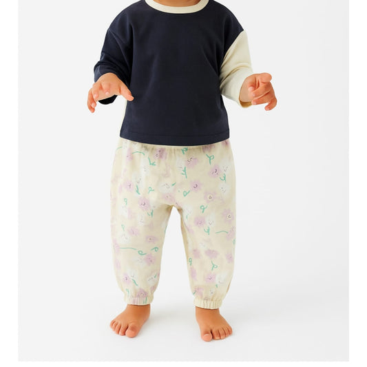 Pastel Floral Printed Baby Pants