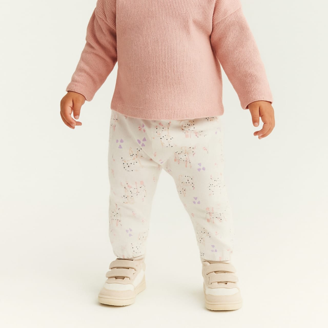 Creamy White Printed Cotton Pants