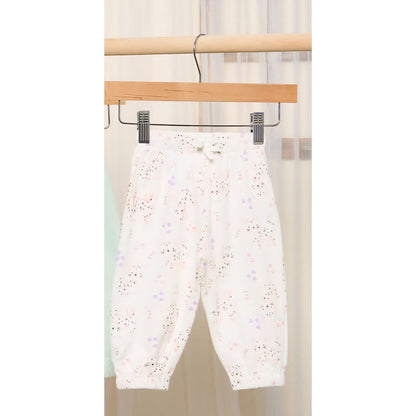 Creamy White Printed Cotton Pants