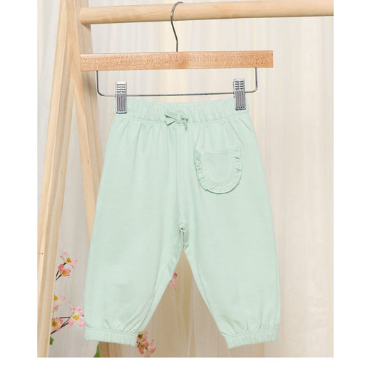 Mint Green Frill Pocket Cotton Pants