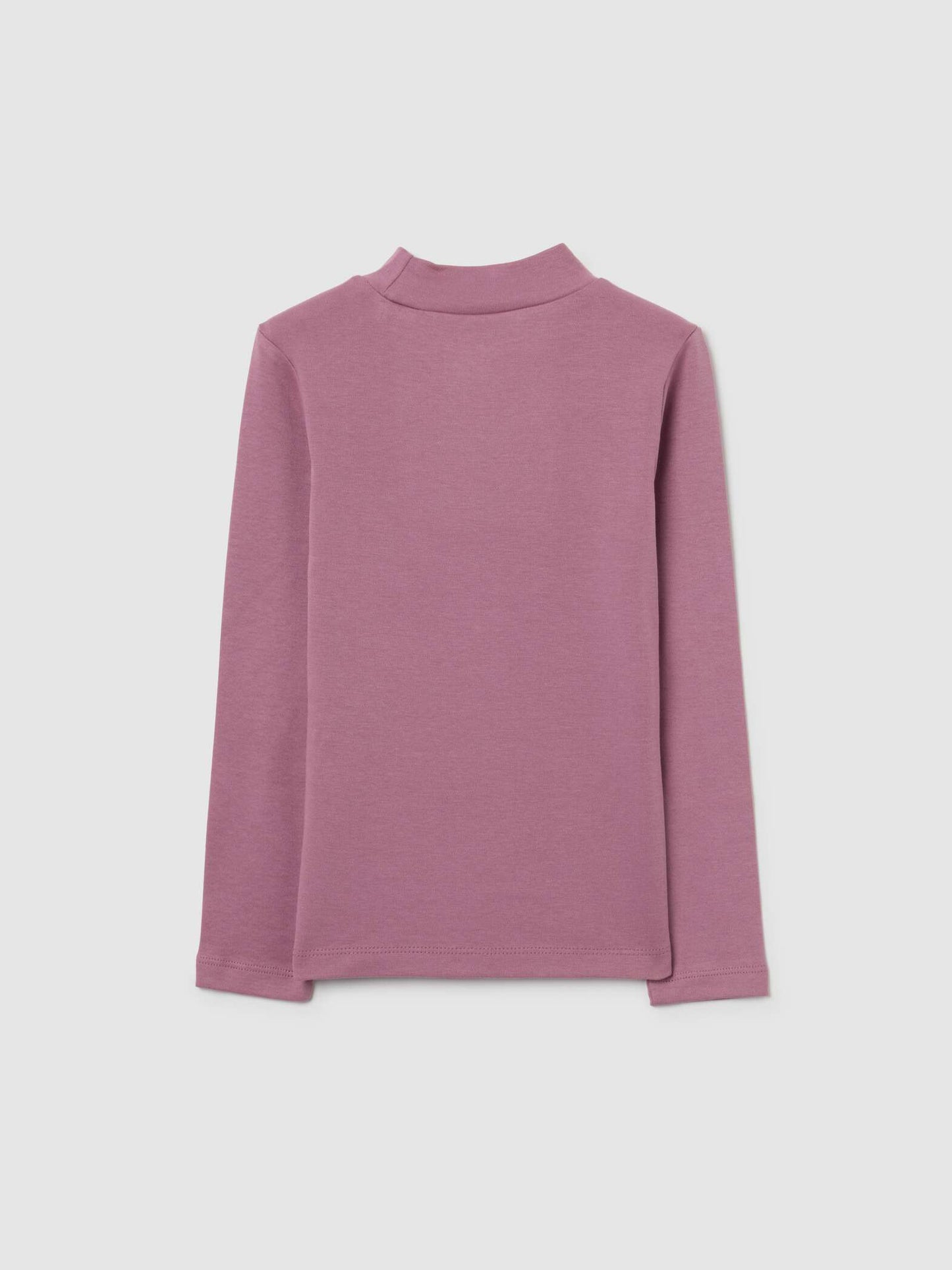 Butterfly Embroidered Mock Neck Top – Mauve