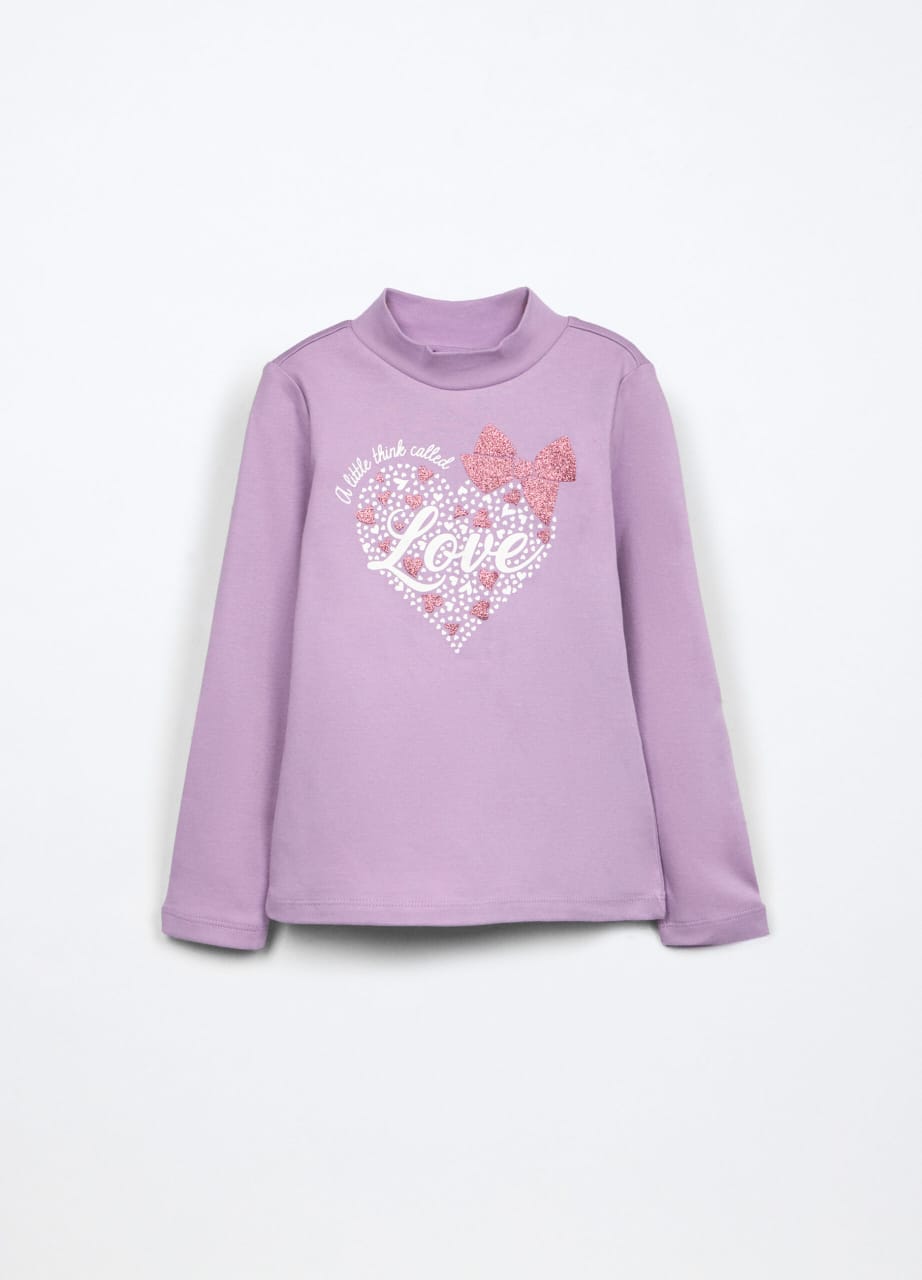 Lilac Love Printed Full Sleeve Top