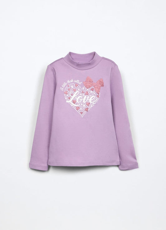 Lilac Love Printed Full Sleeve Top