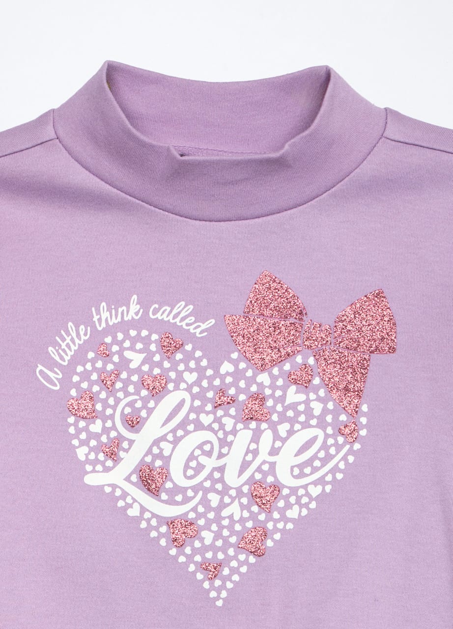 Lilac Love Printed Full Sleeve Top