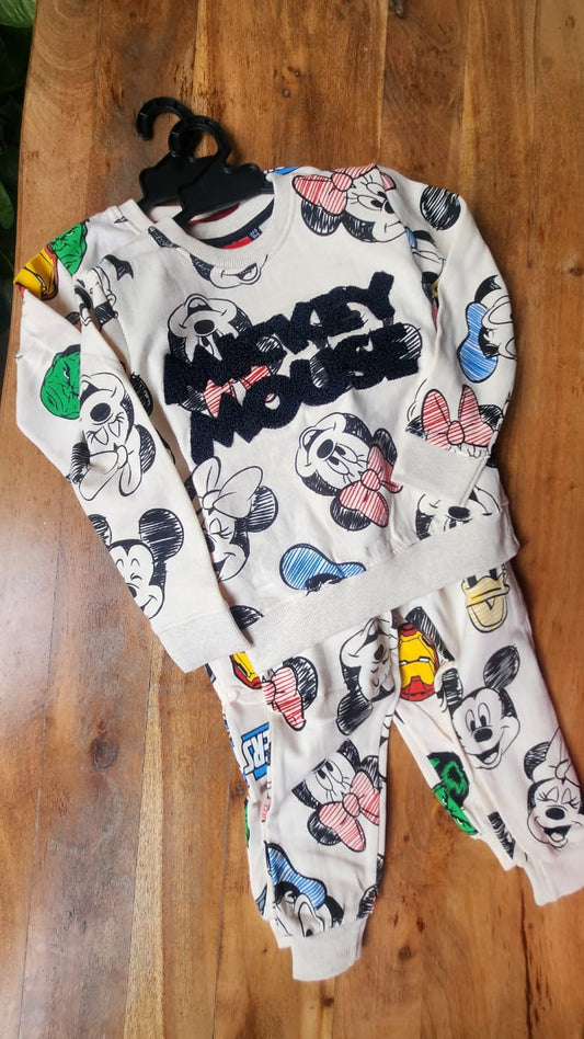 Classic Co-ord set ( Mickey white )