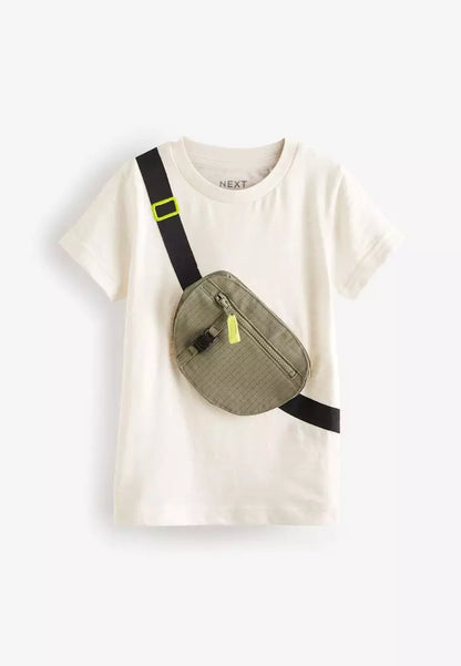 Fanny Bag Short Sleeve Applique Character T-Shirt