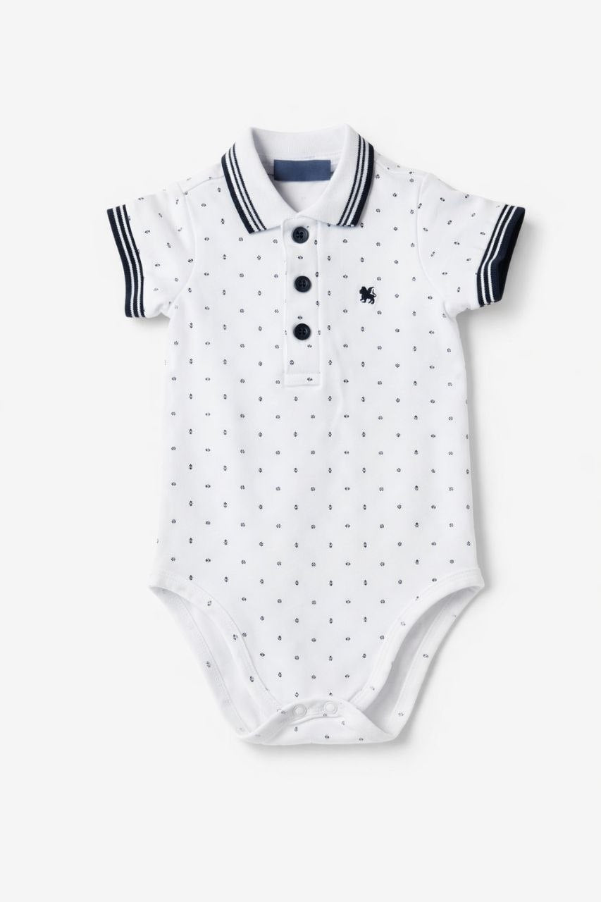 Classic White Dot Polo