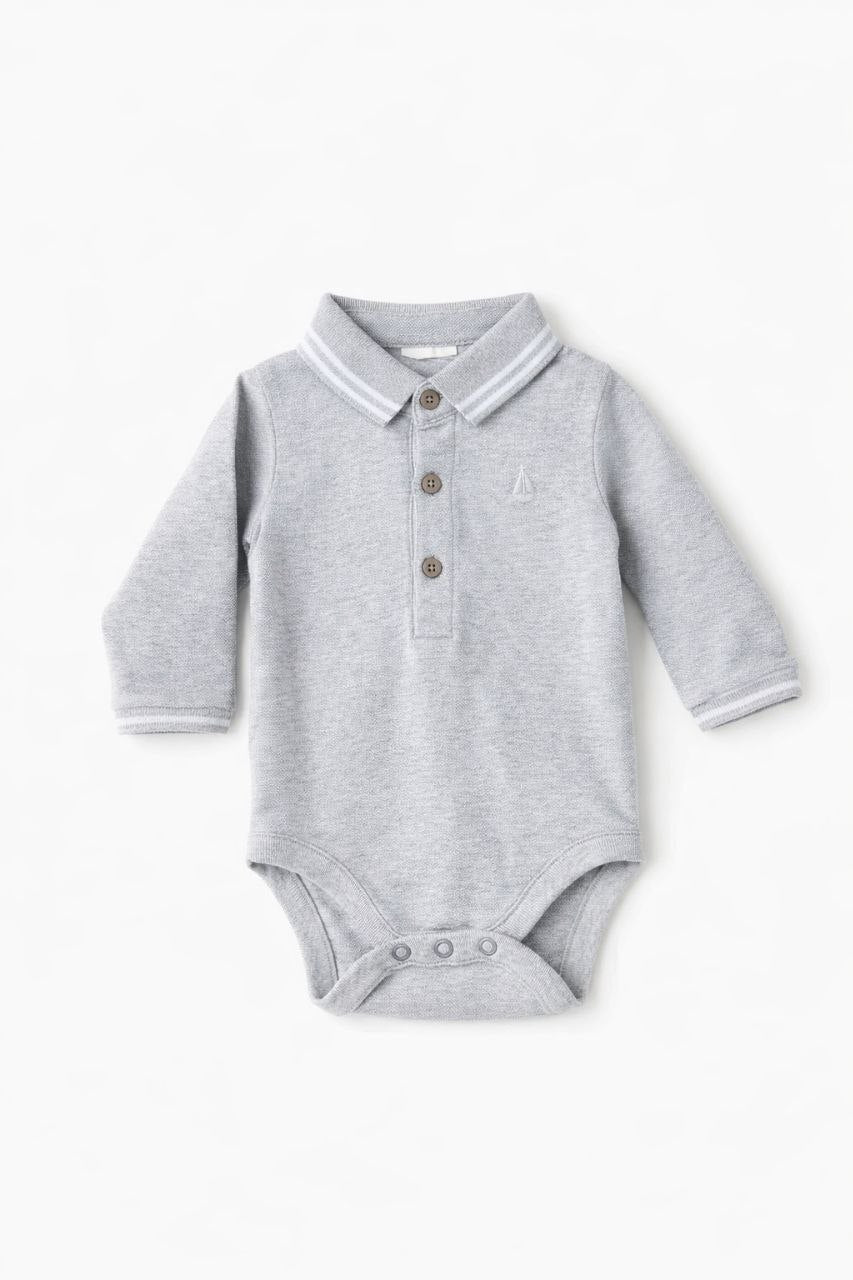 Classic Grey Polo Bodysuit