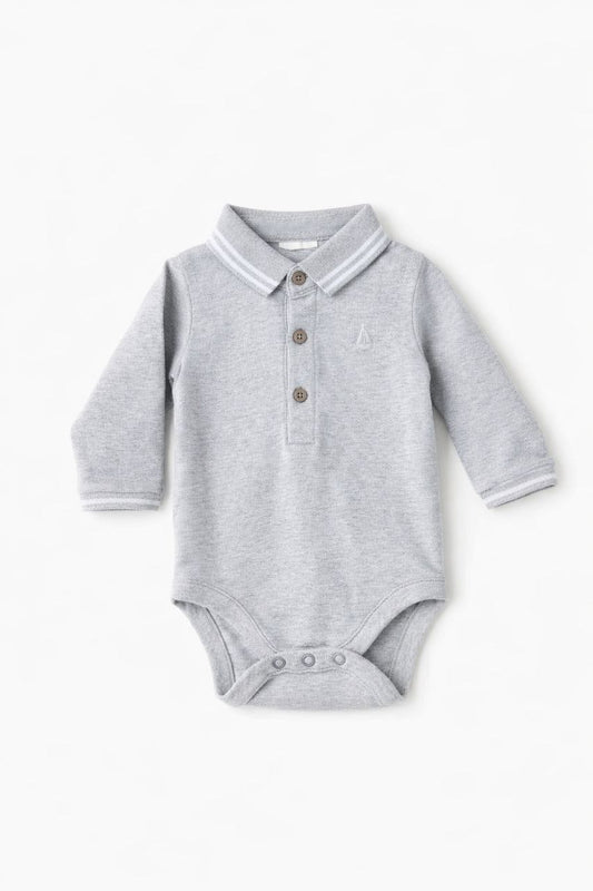 Classic Grey Polo Bodysuit