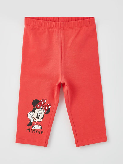 Crew Neck Minnie Mouse Printed tee with cycling Short