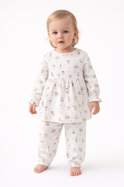 Cotton Frock with matching pant Co-ord Set