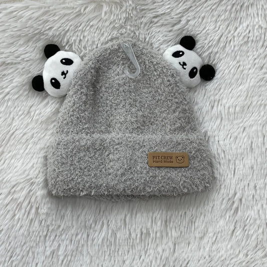 Grey Panda beanie