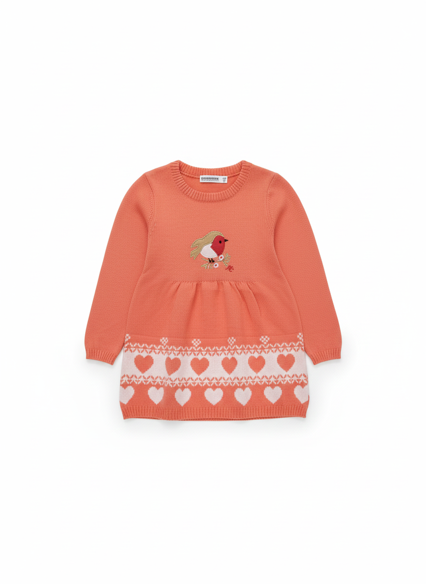 Peachy Bird Knit Dress