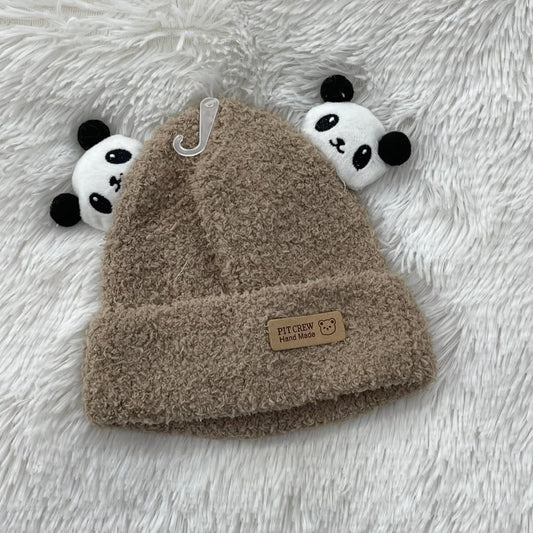 Dark Brown Panda beanie