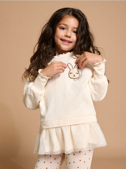 Cozy Bunny Fleece Tutu sweatshirt