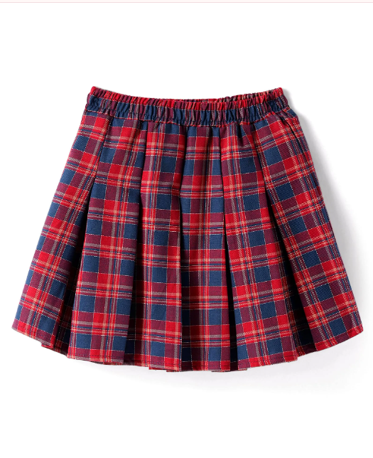 Checkered pleated skirt